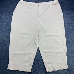 Relativity Woman White Capri Pants Plus Size 20W Cotton Stretch Cropped Trousers